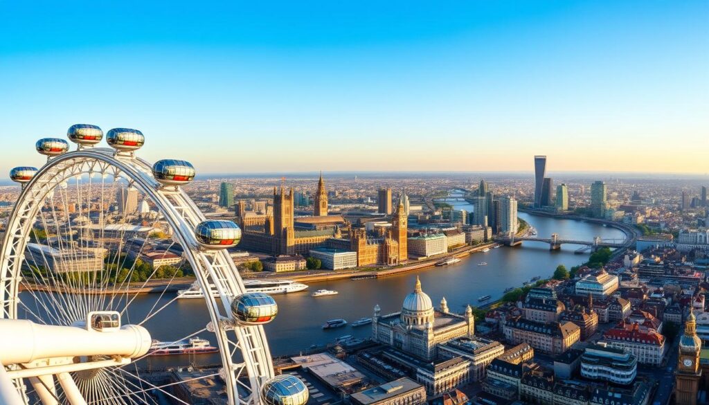 pemandangan menarik london dari London Eye